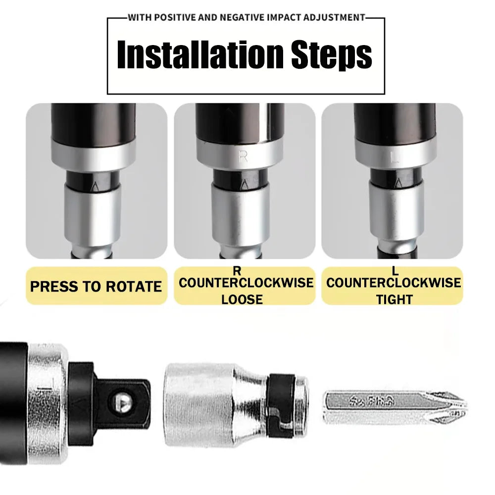 🔩 7/13 Pcs CR-V Manual Impact Screwdriver Kit Reversible | Portable | High Torque | Hand Repair Tools