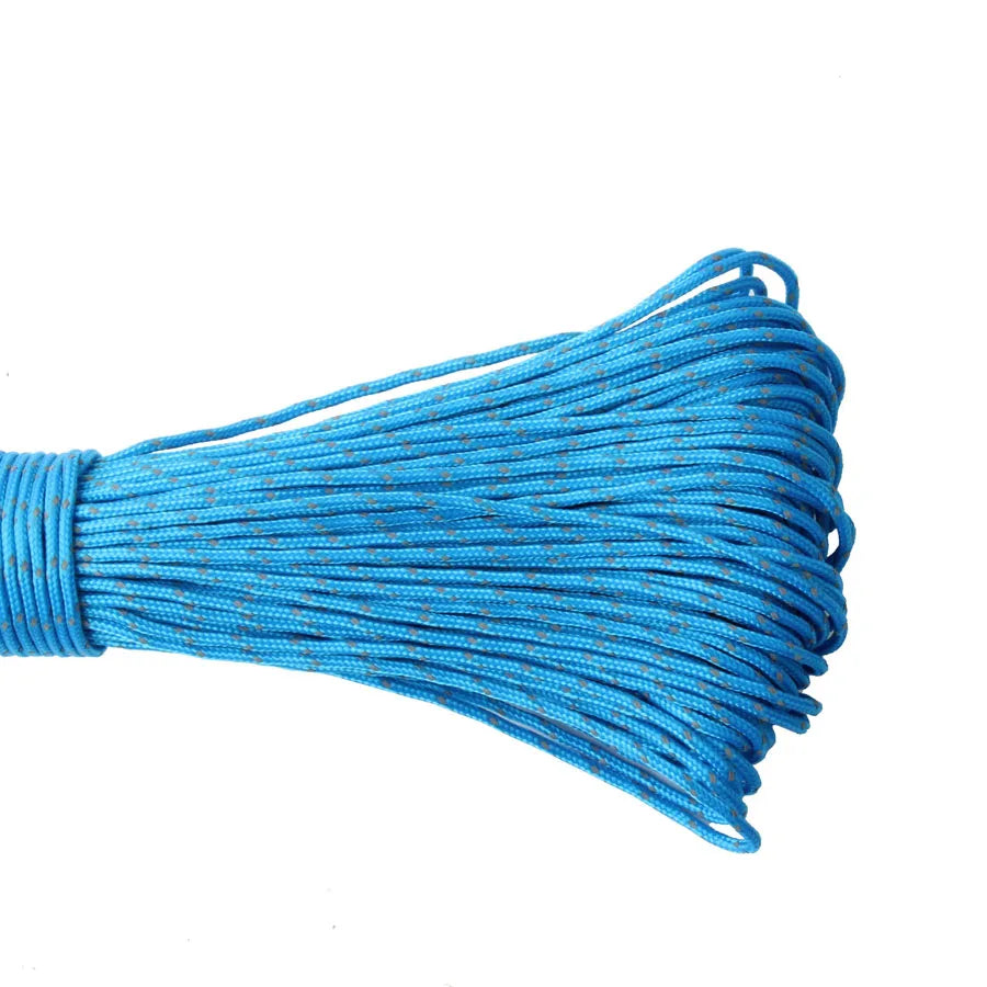 Survival Kit - 2mm Reflective Parachute Cord by CAMPINGSKY – 3-Strand Survival Rope for Camping, Hiking, Tent & Outdoor Utility