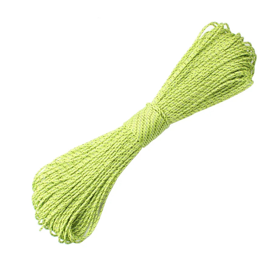 Survival Kit - 2mm Reflective Parachute Cord by CAMPINGSKY – 3-Strand Survival Rope for Camping, Hiking, Tent & Outdoor Utility