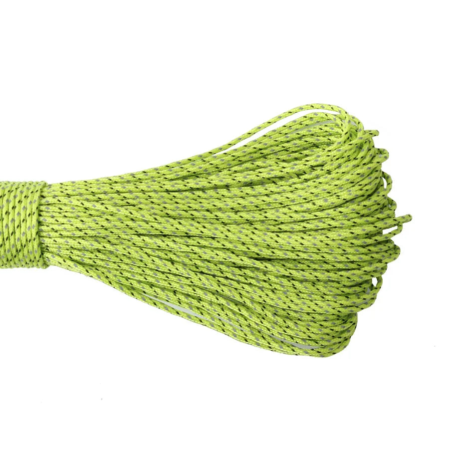 Survival Kit - 2mm Reflective Parachute Cord by CAMPINGSKY – 3-Strand Survival Rope for Camping, Hiking, Tent & Outdoor Utility
