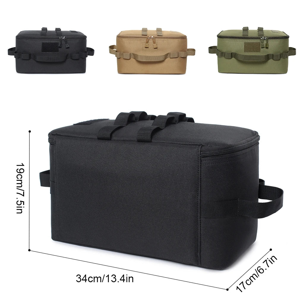 Large Capacity Camping Storage Bag – Gas Tank, Ground Nail & Cookware Organizer for Outdoor Picnic Use