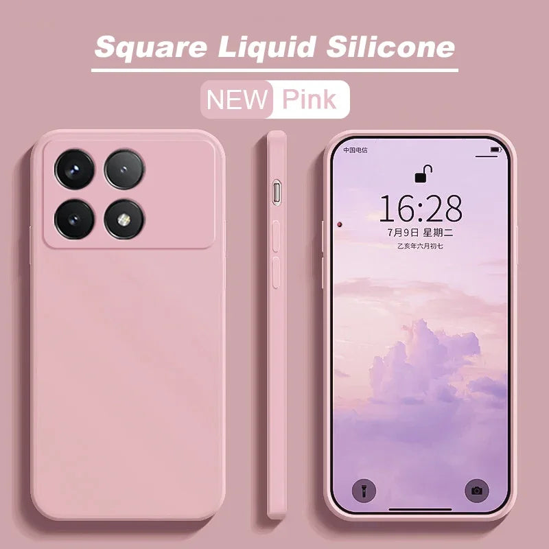 📱 Luxury Liquid Silicone Soft Case for Poco X6 / X6 Pro 5G – Shockproof Back Cover for Xiaomi Poco X6 Series