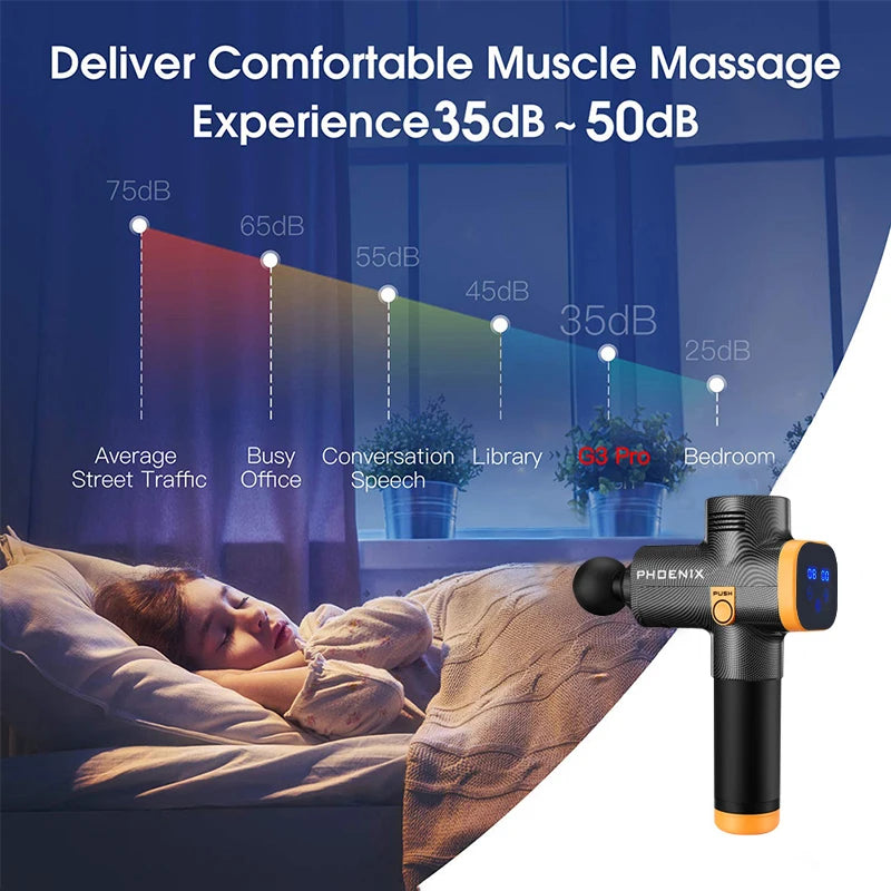 🟥 Phoenix A2 Deep Tissue Massage Gun | 🔋 Portable Handheld Fascia Massager 💪 with LED Display for Muscle Recovery & Relaxation