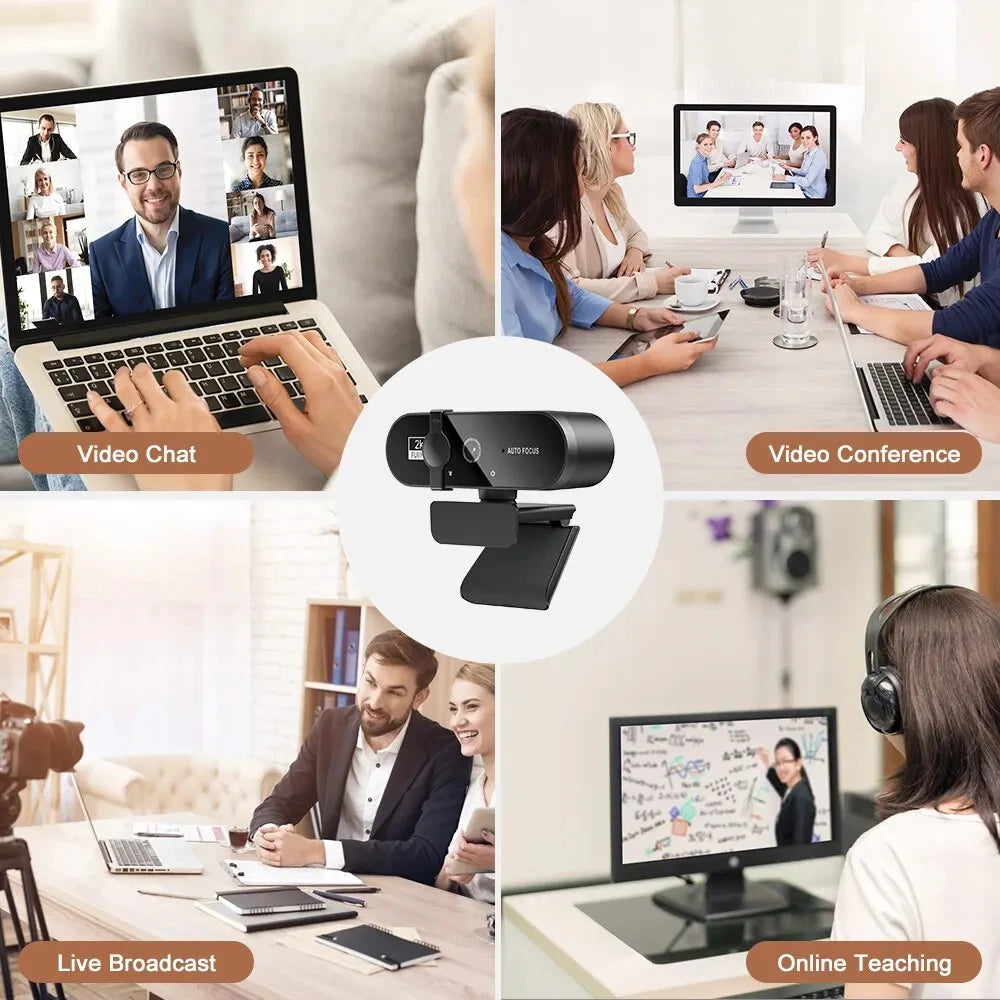 🎥 4K 2K 1080P Webcam with Microphone – Auto Focus USB Mini Camera for PC/Laptop, Full HD 30FPS for Video Calls & Streaming