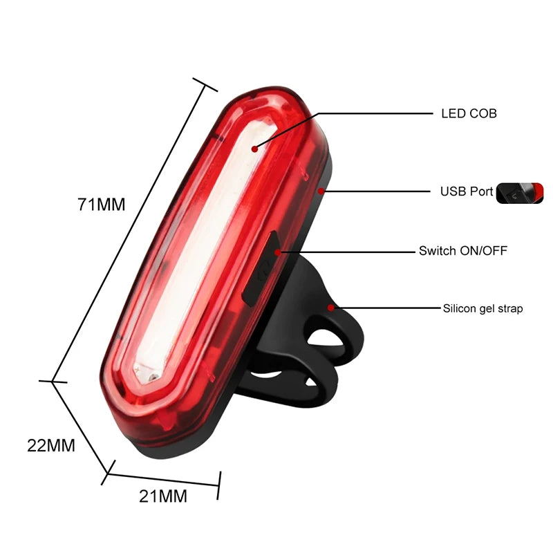 🚴♂️ USB Rechargeable Cycling Tail Light – Bright LED Warning Rear Lamp for Mountain & Outdoor Bike Accessories