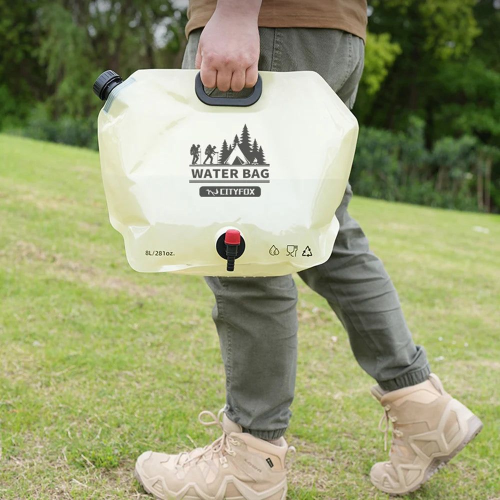 💧Survival Kit - 8L Portable Foldable Water Storage Bag – Outdoor Large Capacity Food-Grade Water Carrier for Camping, Hiking & Car Use