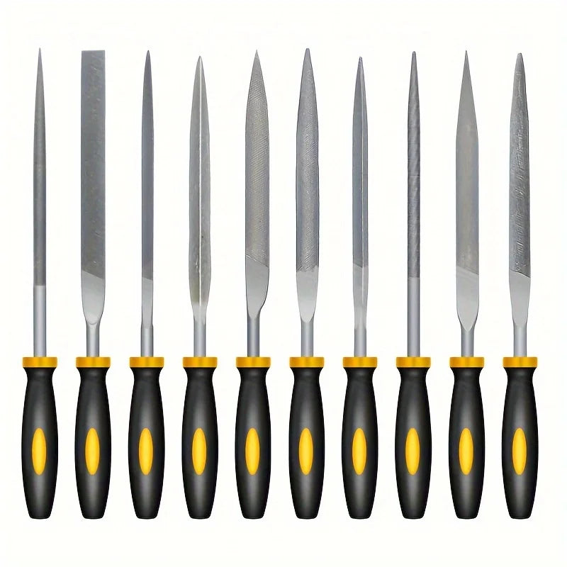 🛠️ Premium Needle File Set High-Carbon Steel Files with Ergonomic Handles for Wood, Plastic, Metal & Model Work
