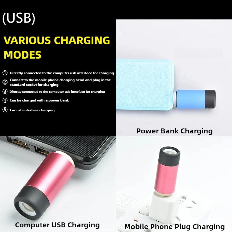 Survival Kit - Mini LED Keychain Flashlight – USB Rechargeable, Pocket Torch for Outdoor Camping, Hiking & Emergencies