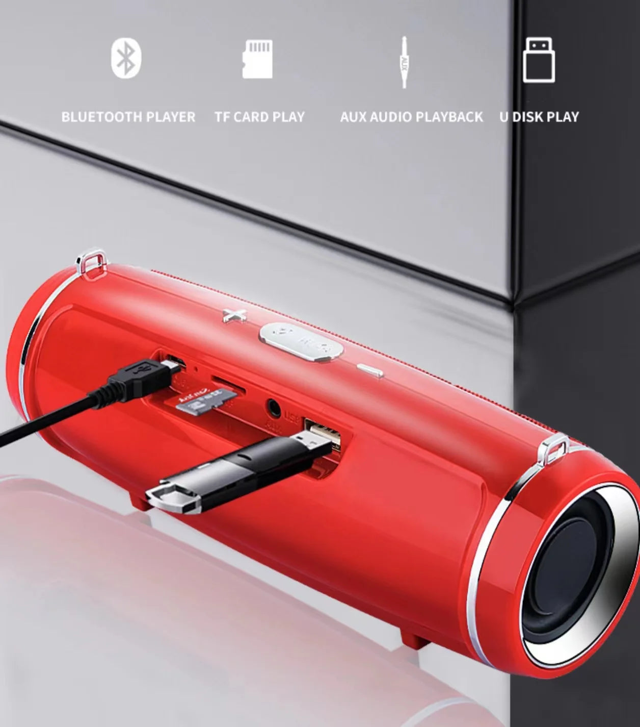 IPX7 Waterproof Bluetooth Speaker – 200W Portable HiFi Stereo with Subwoofer, FM, and TF Card Playback