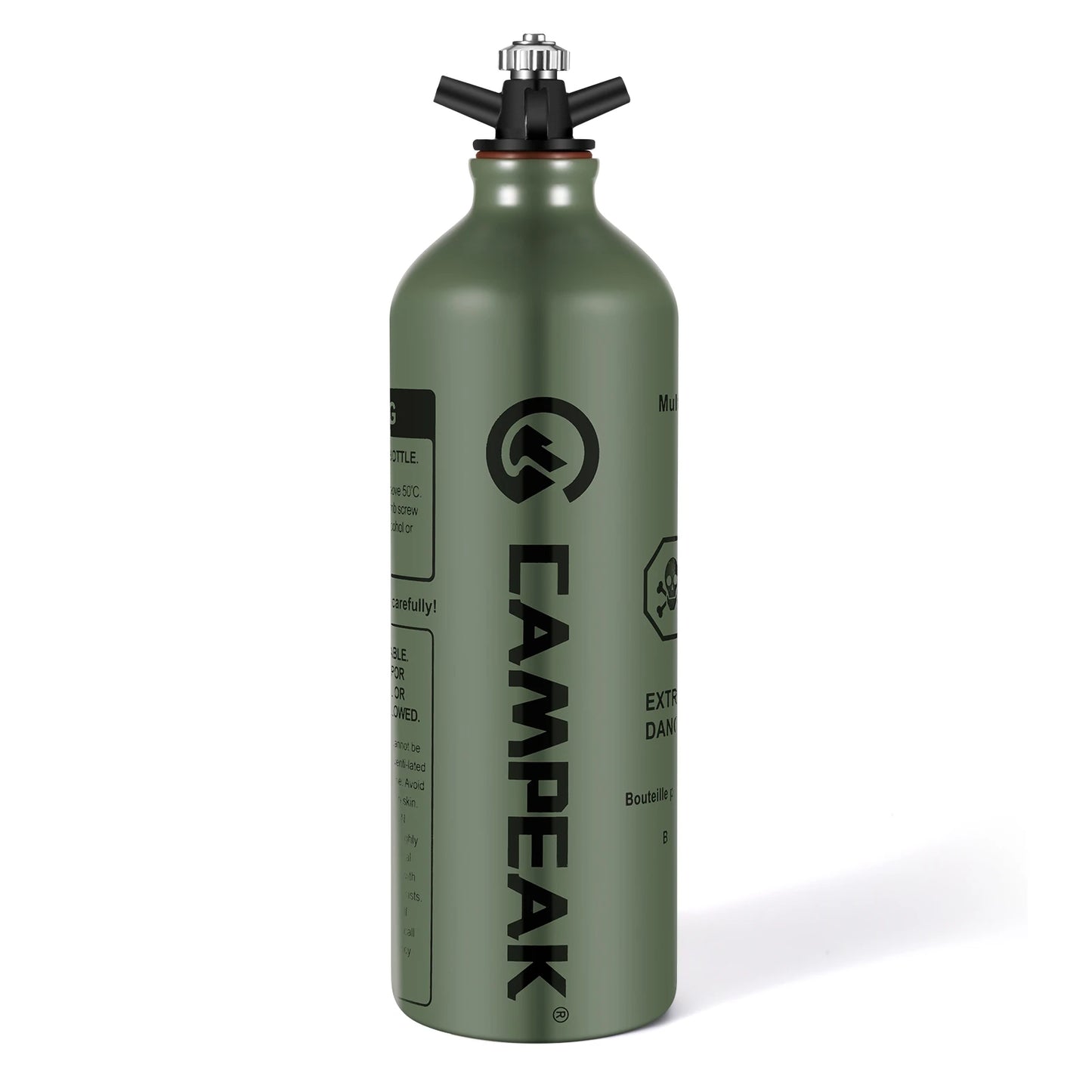 🛢️ CAMPEAK Liquid Fuel Bottle 0.5L / 1L – Outdoor Camping Fuel Container with Safety Valve for Stove & Burner Use