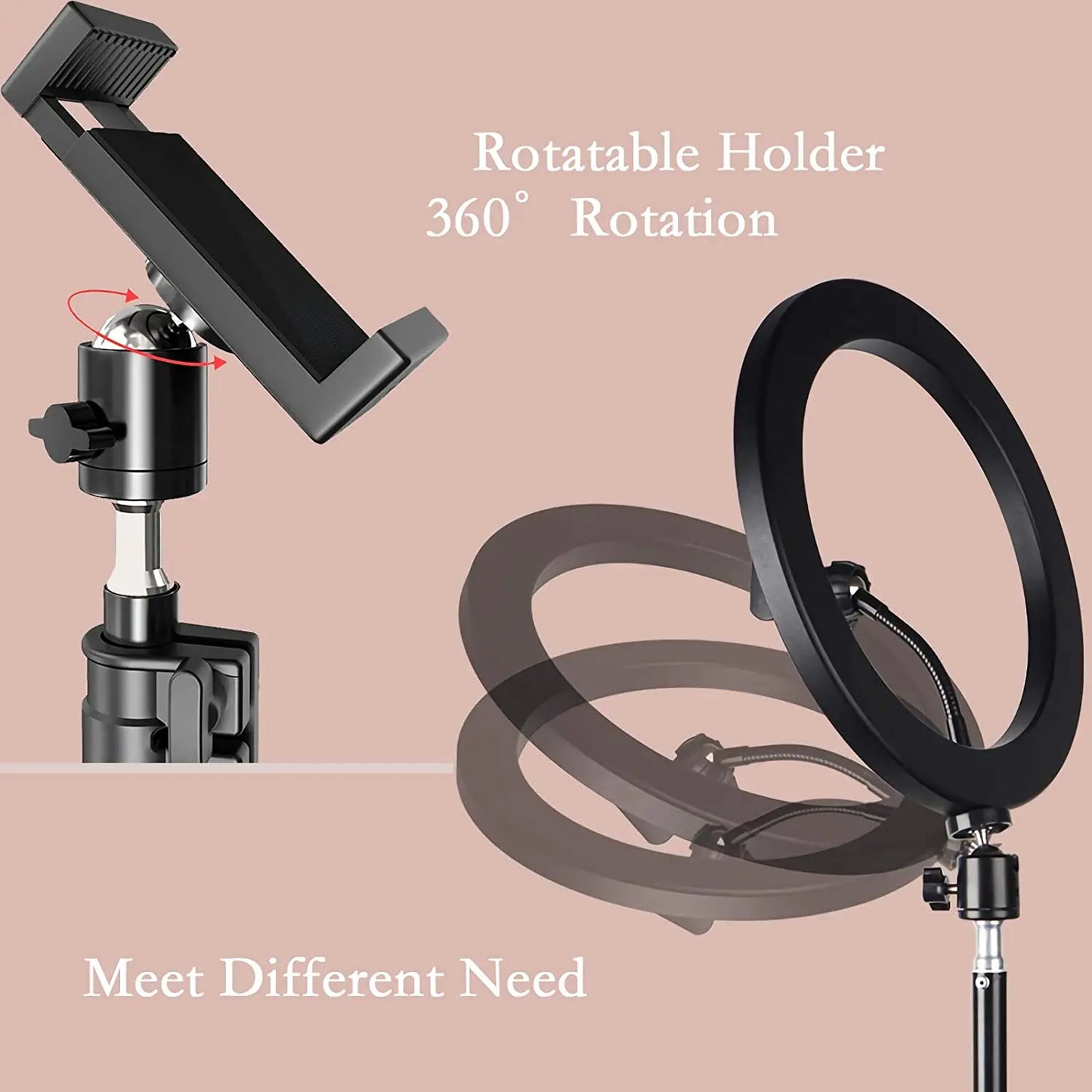💡📸 LED Selfie Ring Light Kit – USB Remote | Phone Holder | Tripod Stand for YouTube, TikTok, Live Streaming