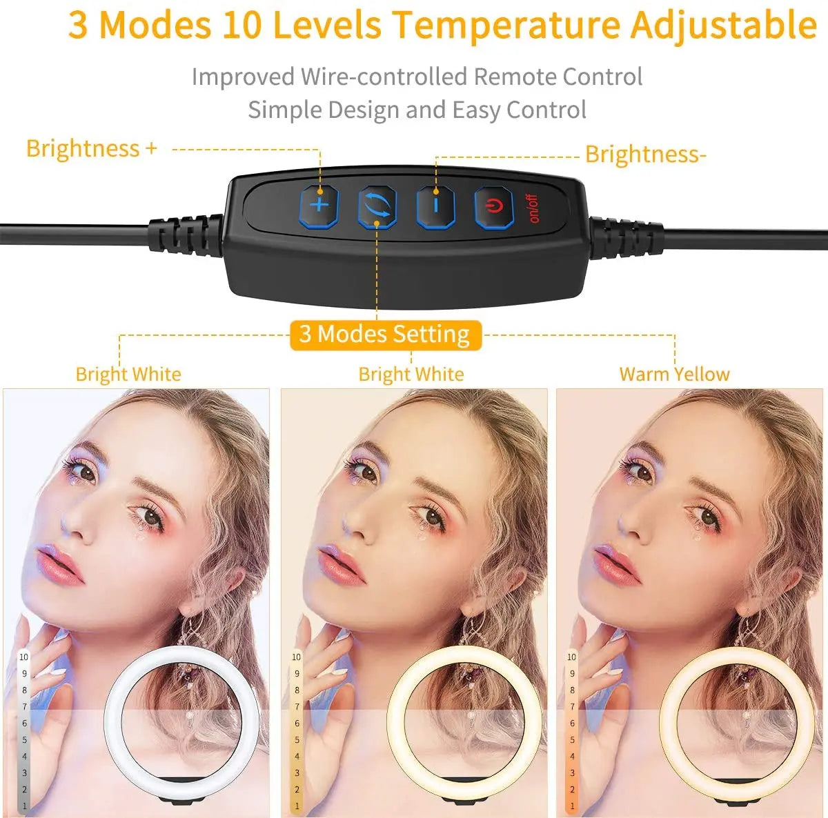 💡📸 LED Selfie Ring Light Kit – USB Remote | Phone Holder | Tripod Stand for YouTube, TikTok, Live Streaming