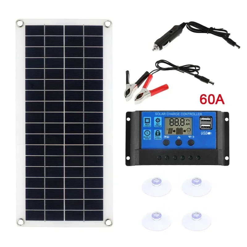 ☀️ 1000W 12V Solar Panel Kit with 60A/100A Controller Portable Solar Cell Charger for Phone, RV, Car, MP3, Tablet – Ideal for Outdoor Power & Battery Charging