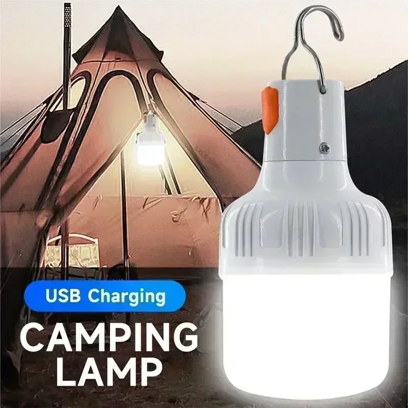 Survival Kit - 60W USB Rechargeable LED Camping Lantern – Emergency Light Bulb for Outdoor, Hiking, EDC, Sports & Entertainment
