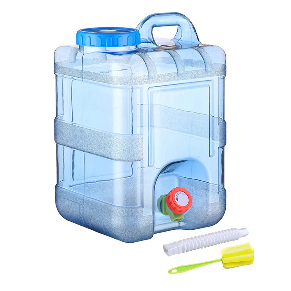 Survival Kit - 7.5/10/15L Drinking Water Container with Spigot Leakproof Camping Water Tank Large Capacity Water Storage Carrier for Hiking Car