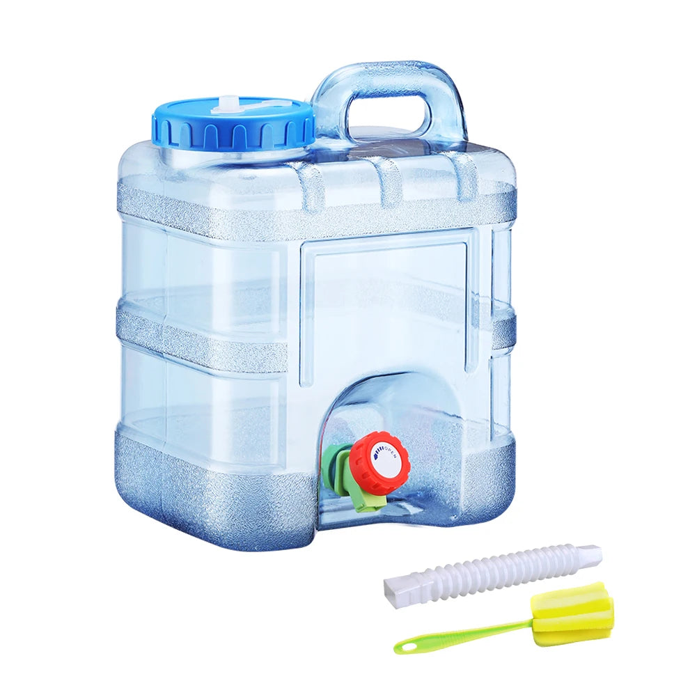 Survival Kit - 7.5/10/15L Drinking Water Container with Spigot Leakproof Camping Water Tank Large Capacity Water Storage Carrier for Hiking Car