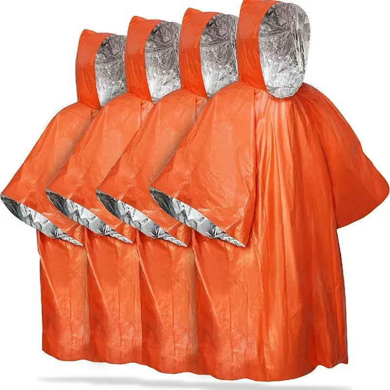 Survival Kit - Thermal Emergency Poncho Set – 4 Reflective, Waterproof Rain Blankets for Survival, Camping, and Emergency Kits