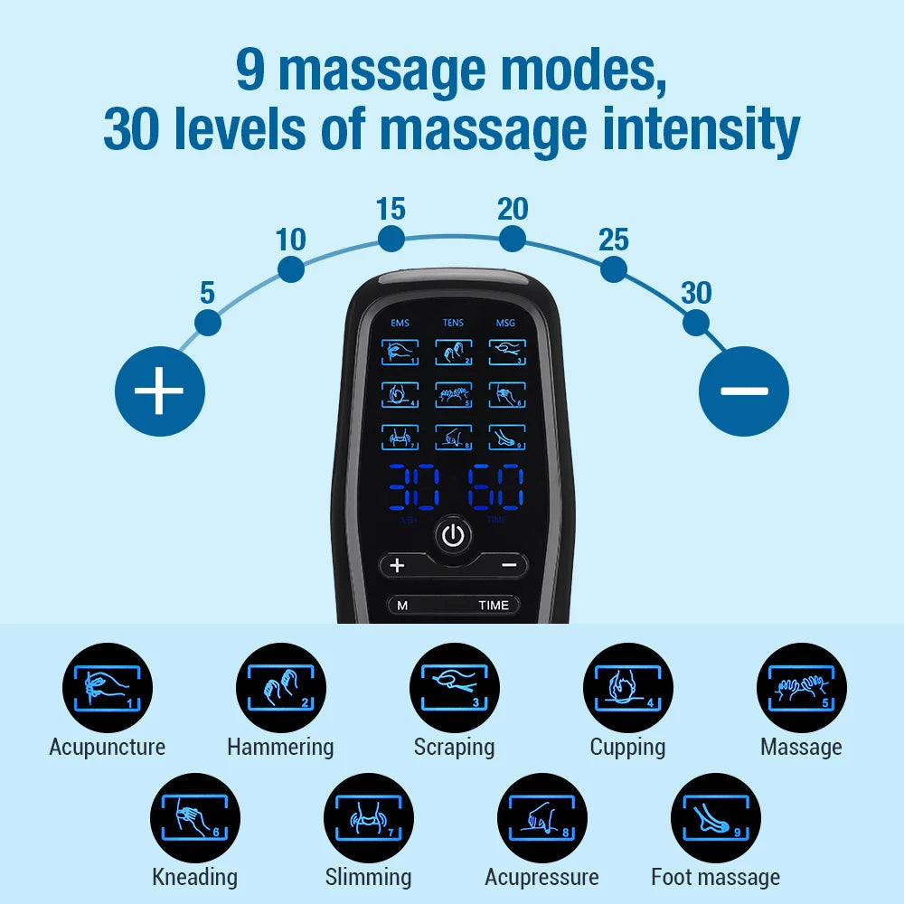 🩺 TENS & EMS Muscle Stimulator – Digital Physiotherapy Device 💆 Electric Acupuncture Massager | Slimming & Body Therapy Machine | Electro Stimulator