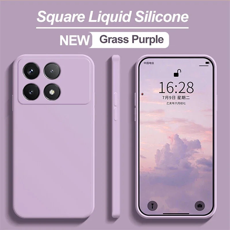 📱 Luxury Liquid Silicone Soft Case for Poco X6 / X6 Pro 5G – Shockproof Back Cover for Xiaomi Poco X6 Series