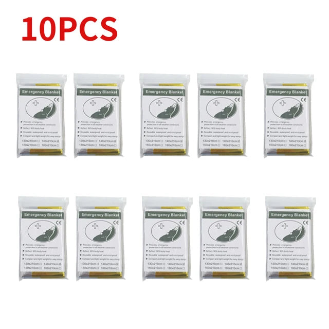 🆘 Survival Kit - Outdoor Emergency Gold-Silver Survival Blanket – Waterproof Thermal Foil Rescue Blanket 130x210 cm