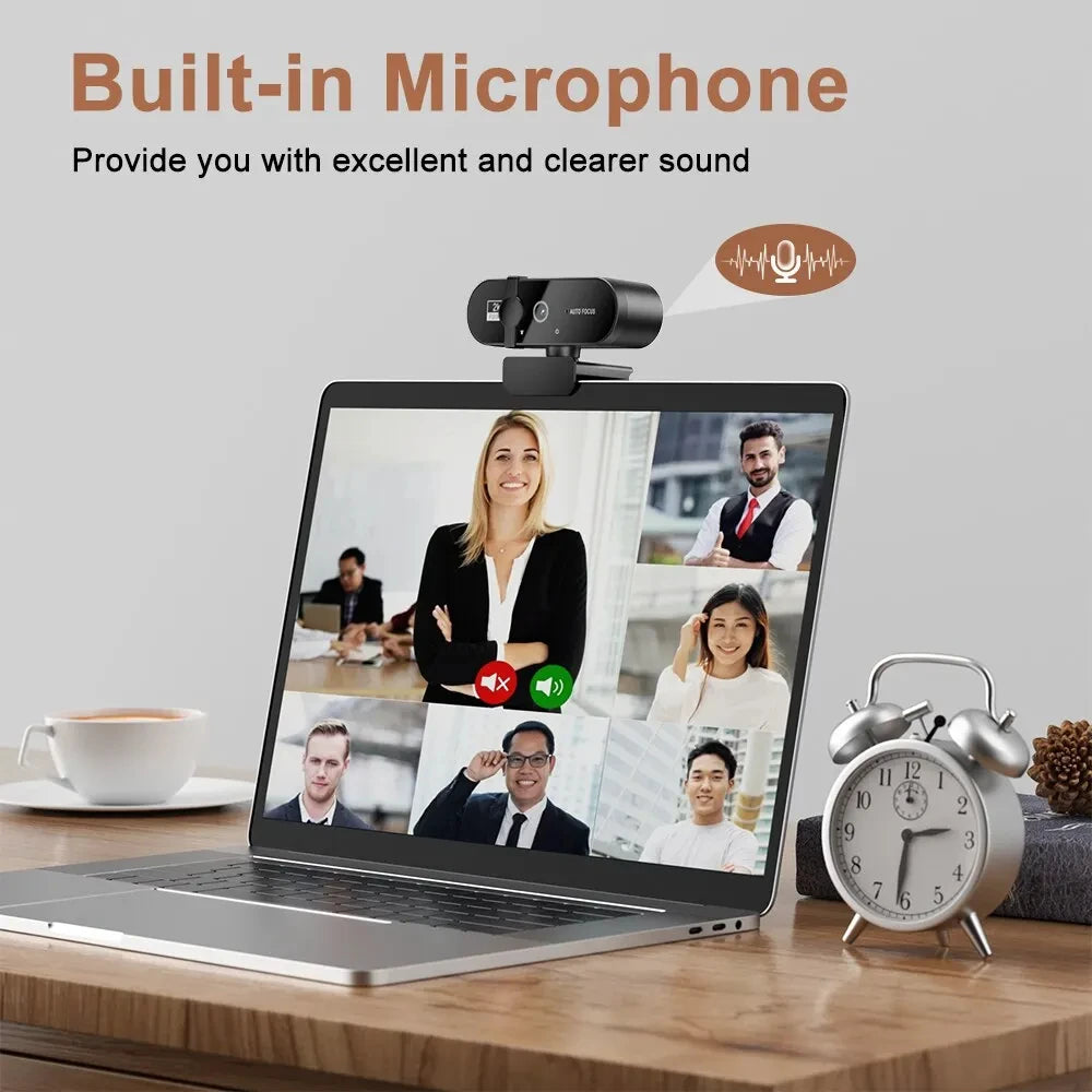 🎥 4K 2K 1080P Webcam with Microphone – Auto Focus USB Mini Camera for PC/Laptop, Full HD 30FPS for Video Calls & Streaming
