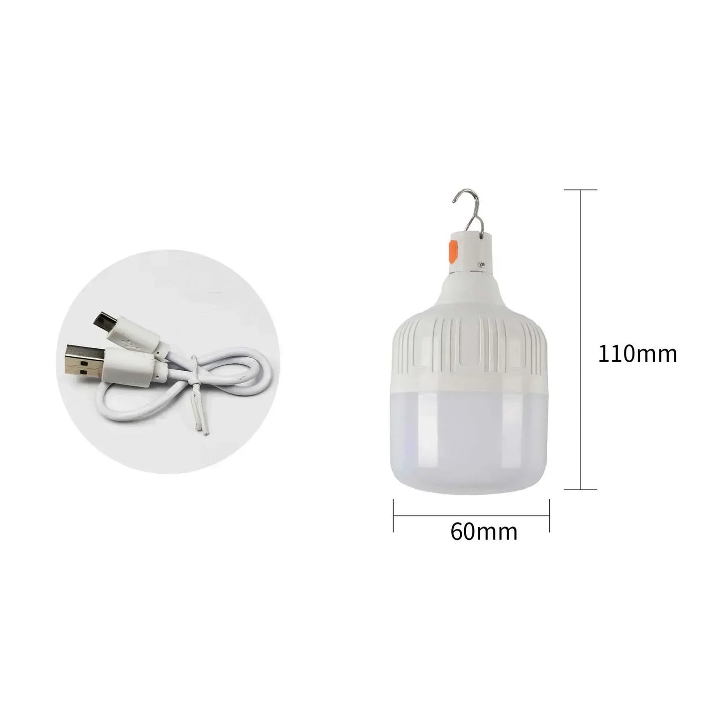 Survival Kit - 60W USB Rechargeable LED Camping Lantern – Emergency Light Bulb for Outdoor, Hiking, EDC, Sports & Entertainment