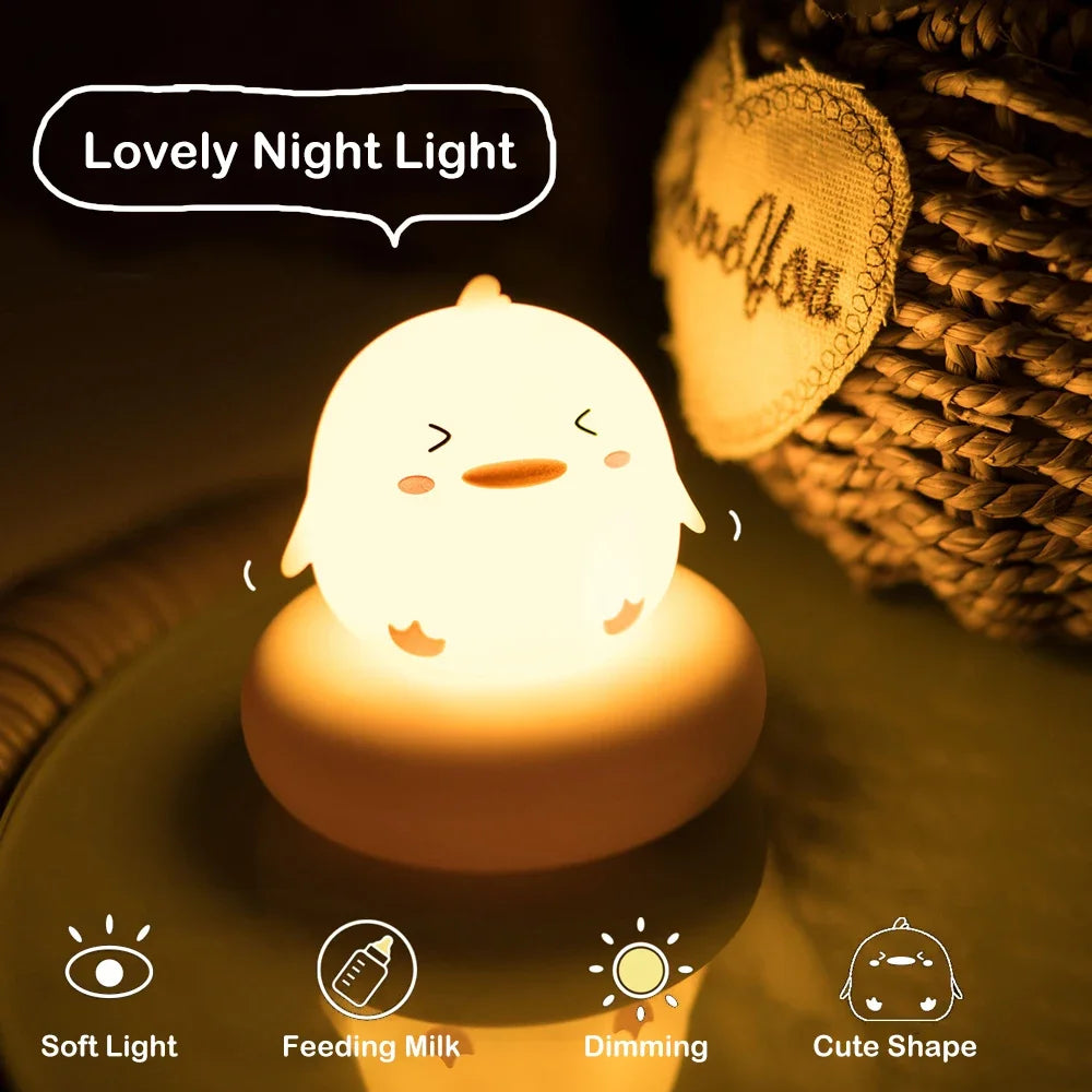 🐻 Cute Animal LED Night Light – USB Rechargeable | 3-Level Dimming | Nursery Lamp for Baby, Toddler, Breastfeeding