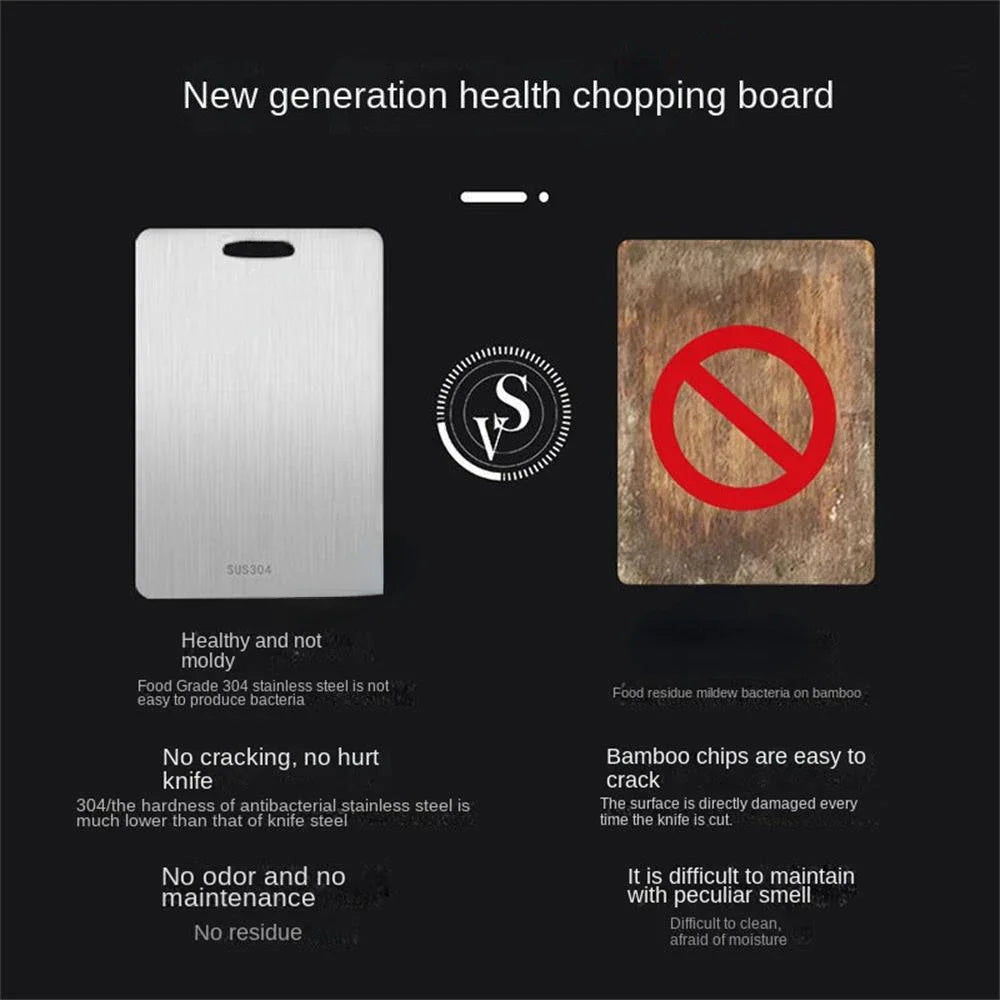 🔪 Stainless Steel Double-Sided Cutting Board – Thickened Kitchen Chopping Board for Kneading Dough, Slicing & Food Prep