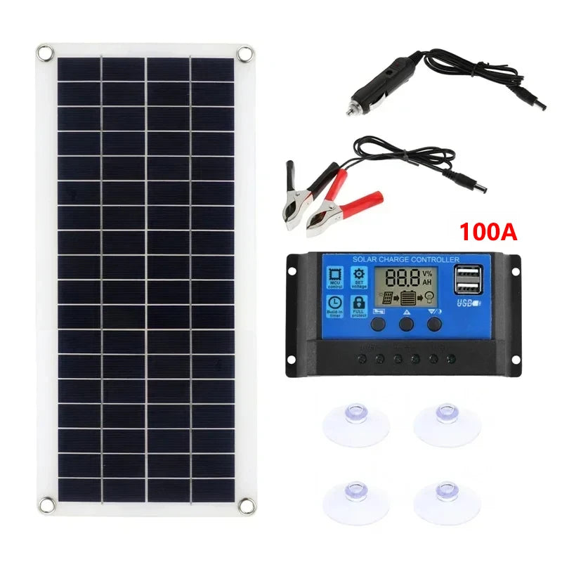 ☀️ 1000W 12V Solar Panel Kit with 60A/100A Controller Portable Solar Cell Charger for Phone, RV, Car, MP3, Tablet – Ideal for Outdoor Power & Battery Charging