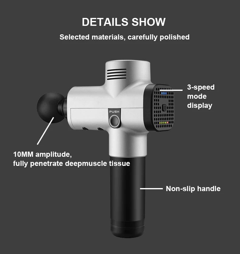 🟥 Phoenix A2 Deep Tissue Massage Gun | 🔋 Portable Handheld Fascia Massager 💪 with LED Display for Muscle Recovery & Relaxation