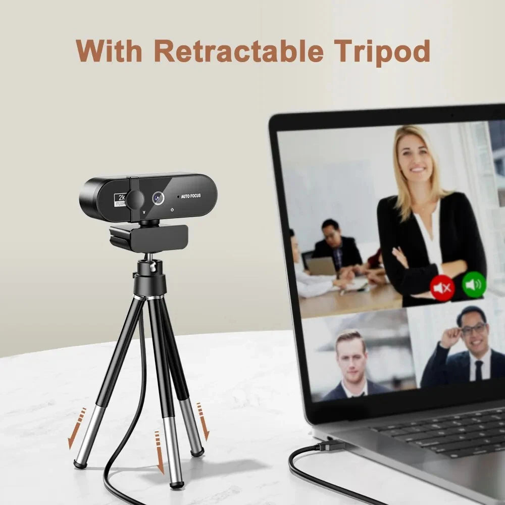 🎥 4K 2K 1080P Webcam with Microphone – Auto Focus USB Mini Camera for PC/Laptop, Full HD 30FPS for Video Calls & Streaming