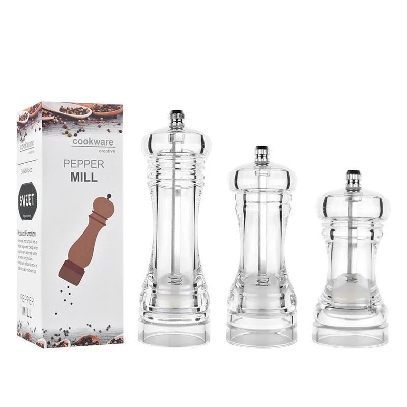 Spice Mill Salt and Pepper grinder Refillable shaker Manual Herbs Grinder Adjustable Ceramic Rotor Kitchen Tools