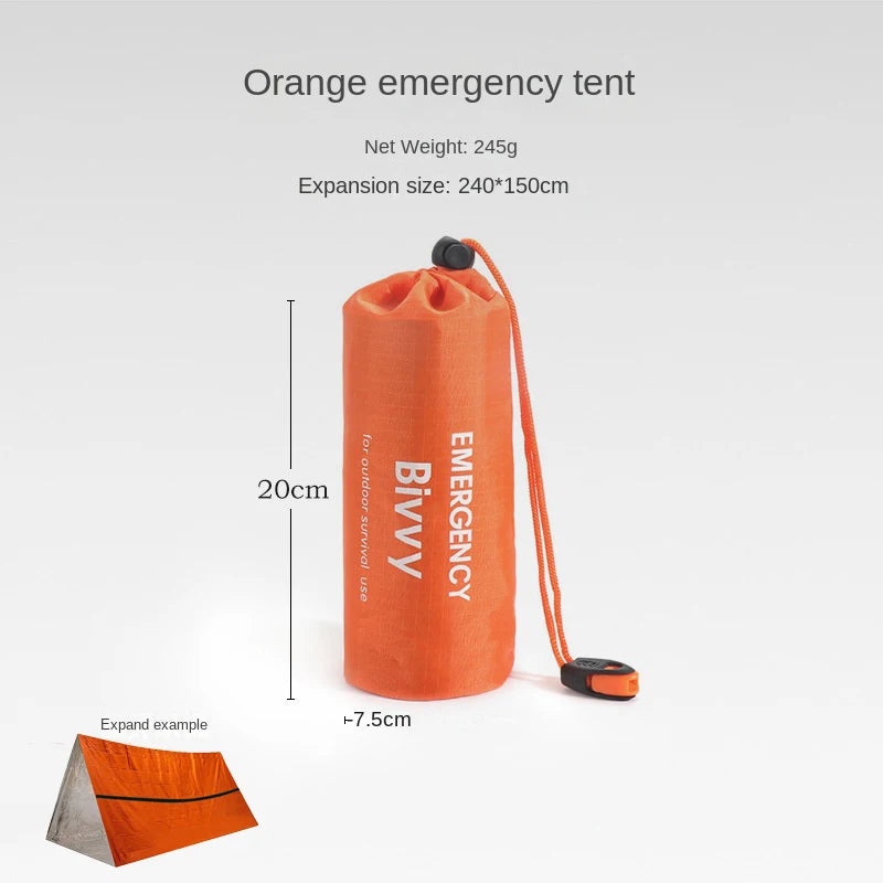 🆘 Survival kit - 2-Person Emergency Survival Tent Kit – Waterproof Mylar Bivy, Thermal Blanket, Reusable Tube Shelter for Outdoor & SOS Use