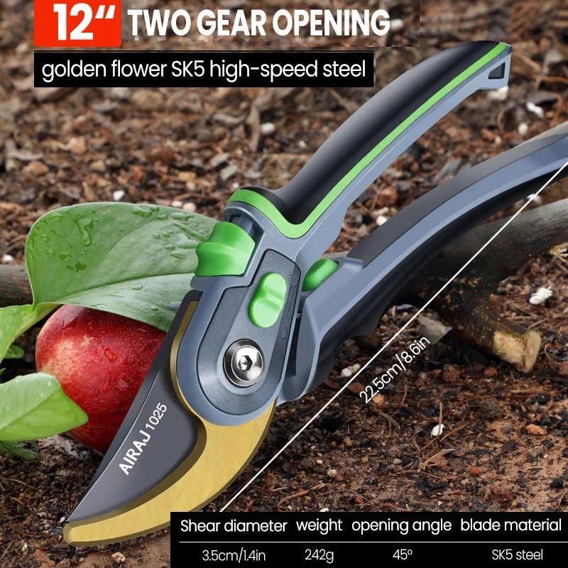 🌱 AIRAJ Garden Pruning Shears & Folding Saw Set Horticulture Tools for Shrub Trimming, Orchard Maintenance & Landscaping