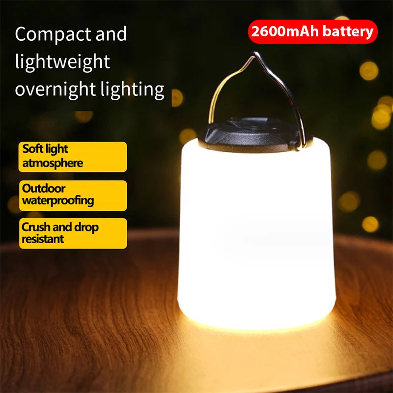 Survival Kit - Portable Rechargeable LED Camping Light – Warm White 3000K Lantern Flashlight for Outdoor, Hiking, Emergency