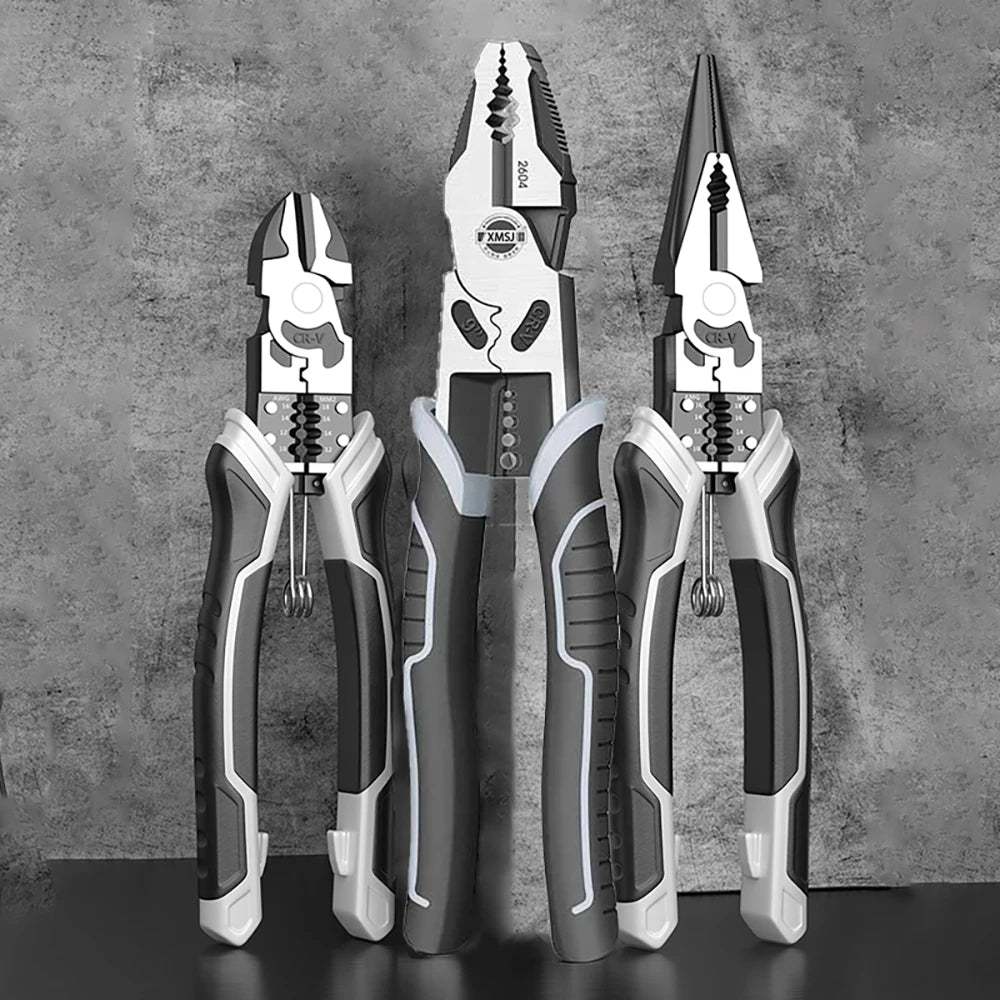 🛠️ Universal Combination Pliers – German Style Multifunctional Tool for Stripping | Crimping | Trimming | Cutting – Heavy-Duty Wire Work