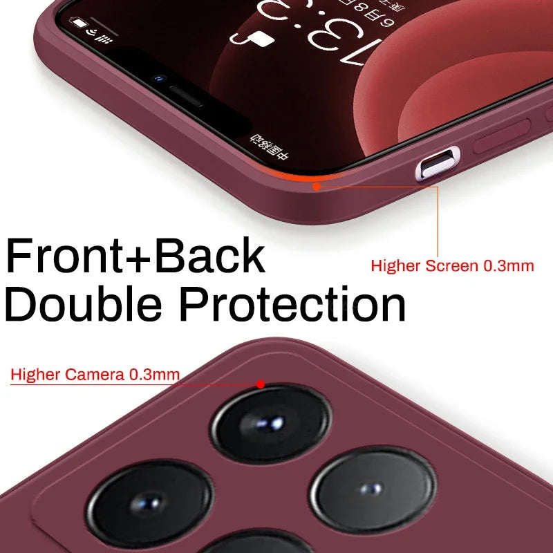 📱 Luxury Liquid Silicone Soft Case for Poco X6 / X6 Pro 5G – Shockproof Back Cover for Xiaomi Poco X6 Series