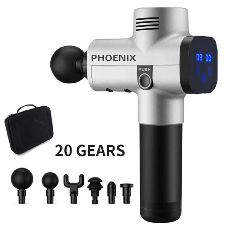 🟥 Phoenix A2 Deep Tissue Massage Gun | 🔋 Portable Handheld Fascia Massager 💪 with LED Display for Muscle Recovery & Relaxation