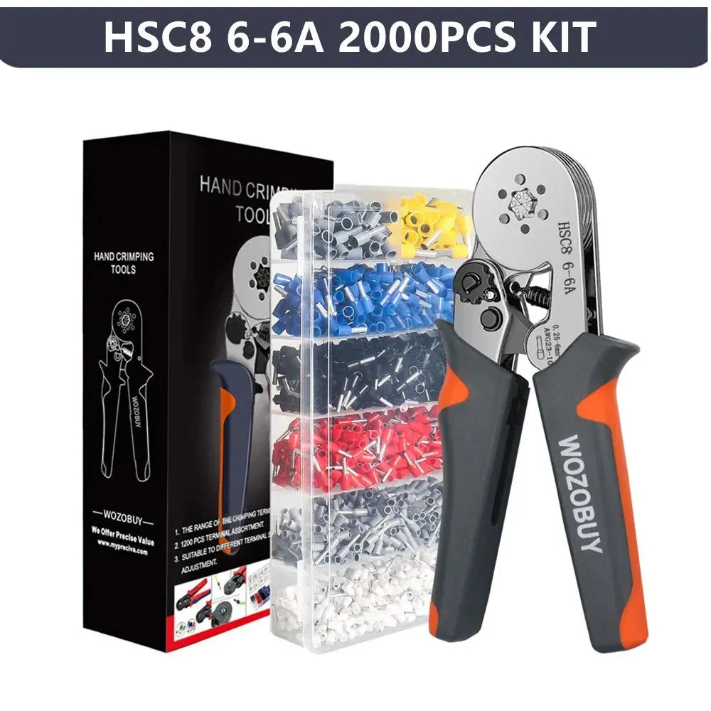 🔧 WOZOBUY Ferrule Crimping Tool Kit – HSC8 6-4 / HSC8 6-6A For 23–10 AWG | 0.25–6mm² Wires | Electricians & DIY Projects