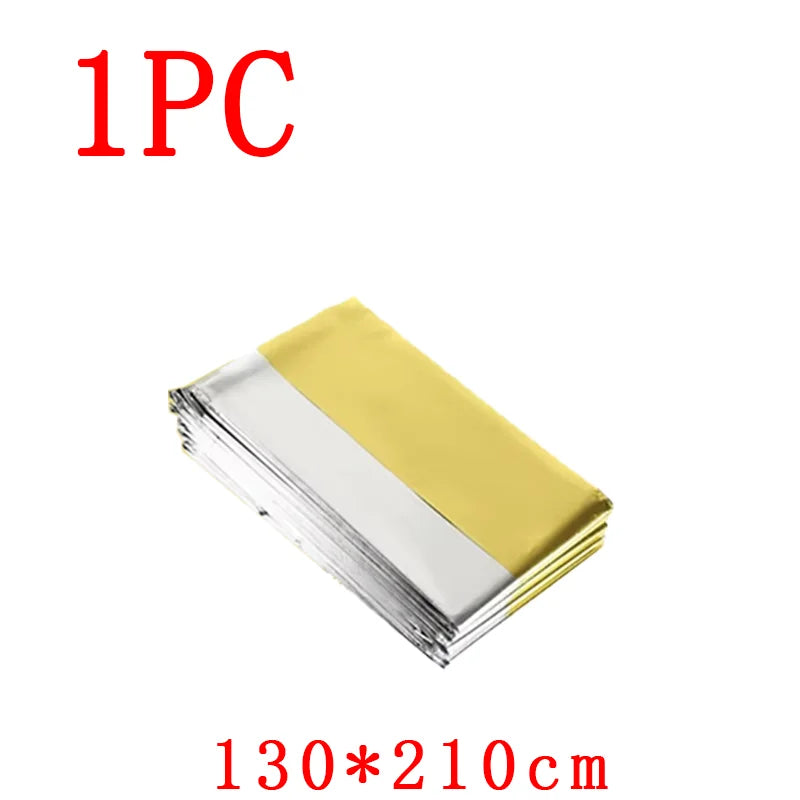 🛡️survival kit - 1-10pcs Emergency Thermal Blanket – Windproof Foil Space Blanket for Survival, Camping, Hiking & All-Weather Protection