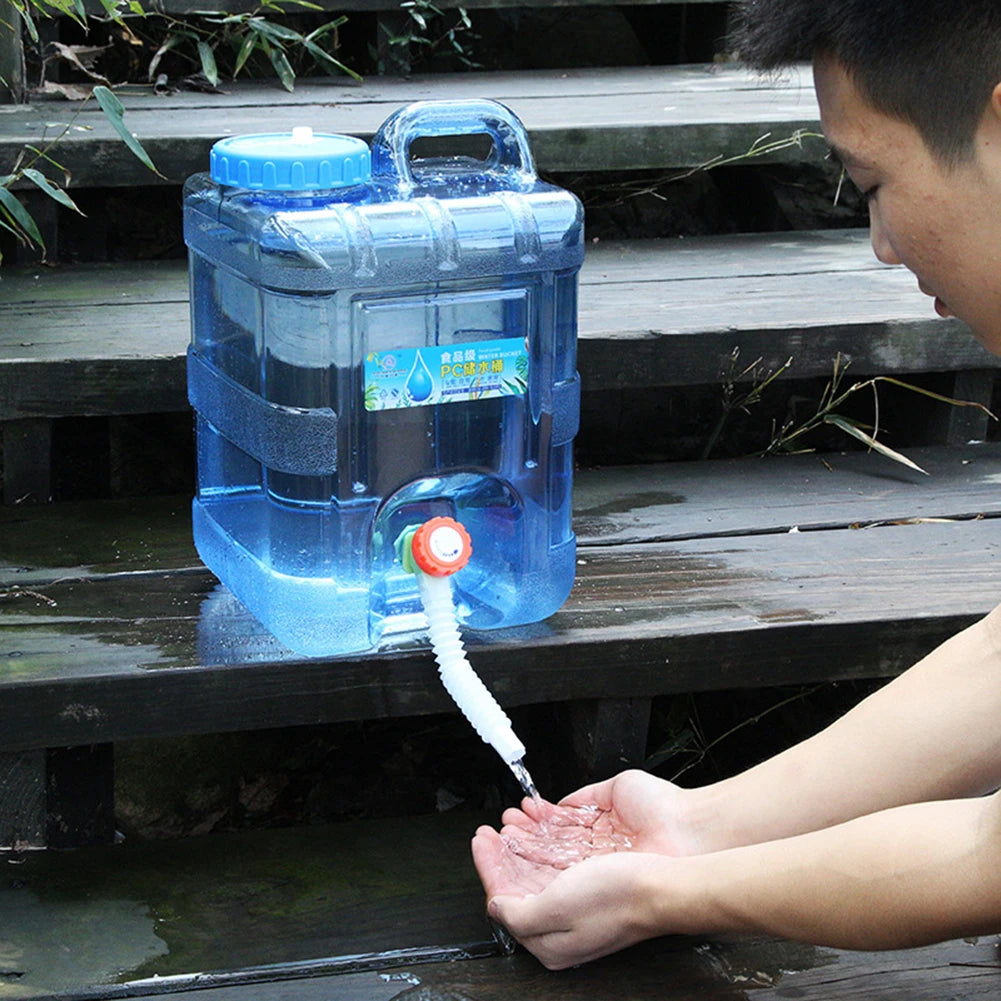 Survival Kit - 7.5/10/15L Drinking Water Container with Spigot Leakproof Camping Water Tank Large Capacity Water Storage Carrier for Hiking Car
