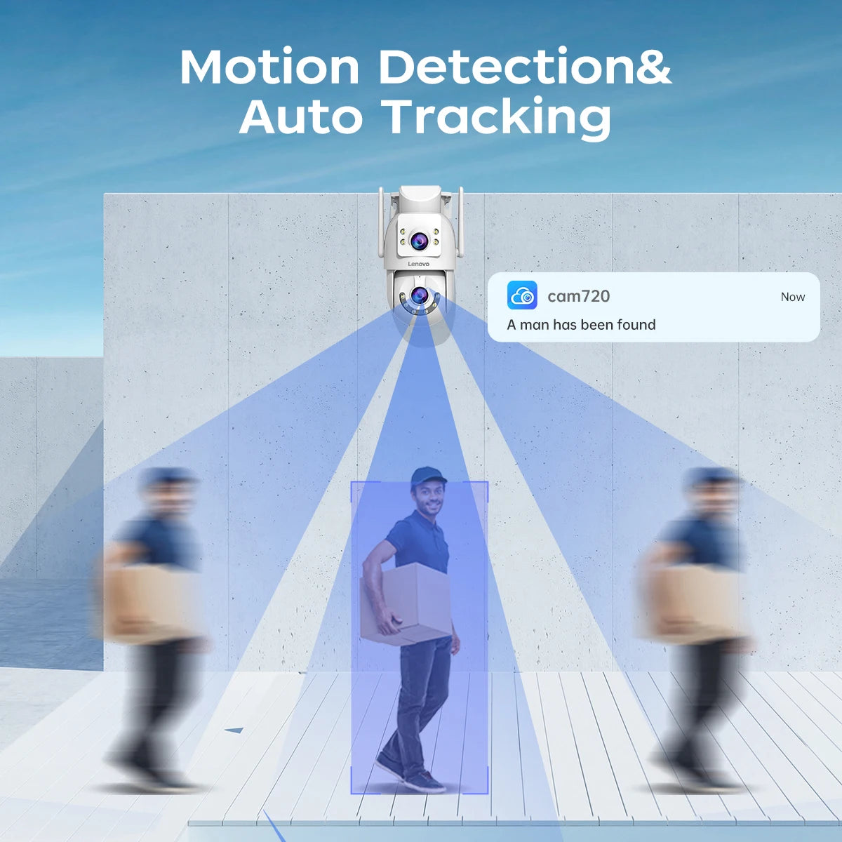 🛡️Security - Lenovo 4K Dual-Lens PTZ Outdoor WiFi Security Camera 5G WiFi | Auto Tracking | Two-Way Audio | Night Vision | ONVIF Compatible | IP66 Waterproof | CCTV Surveillance