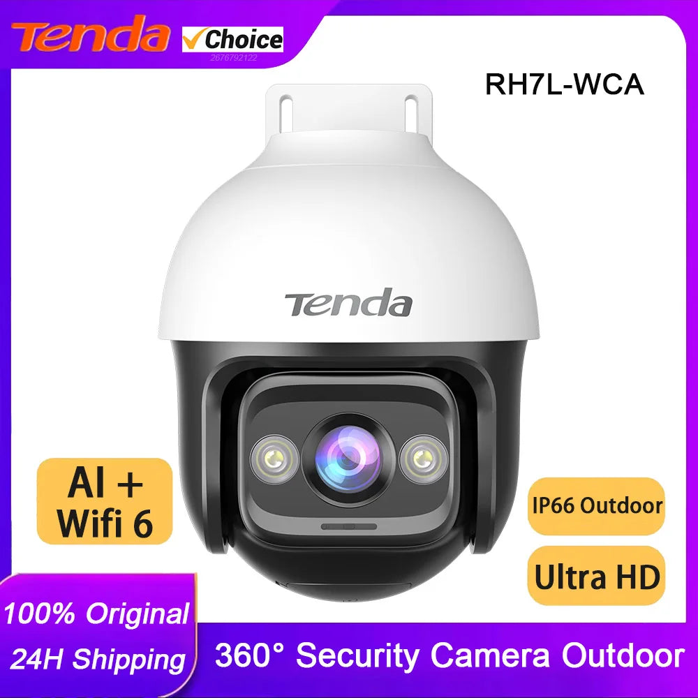 🎥 Tenda 5MP Outdoor WiFi‑6 Security Camera — 360° Pan/Tilt, Color Night Vision, Patrol Mode, AI Human & Vehicle Detection