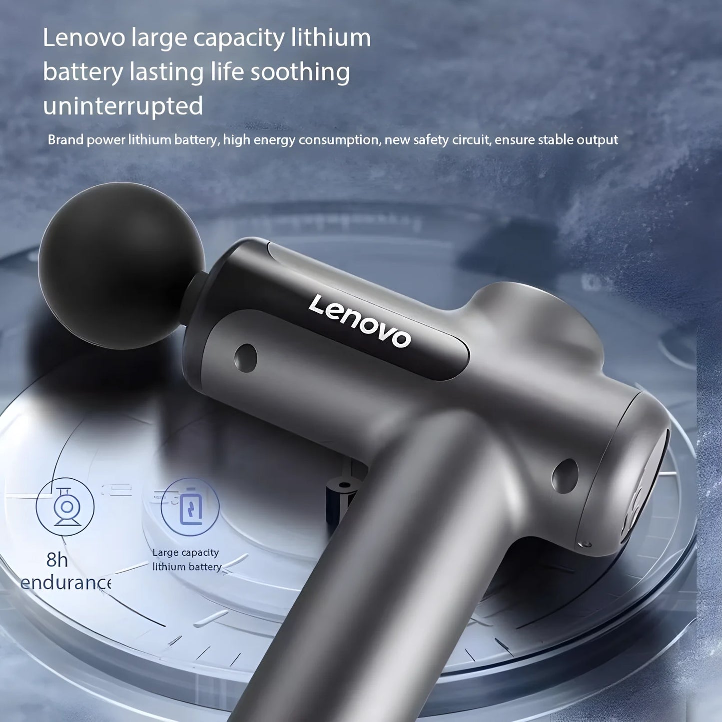 💆♂️ Lenovo Fascia Gun – Deep Muscle Relief, Fitness Relaxation, LED Touchscreen & 8 Massage Heads | Perfect Gift