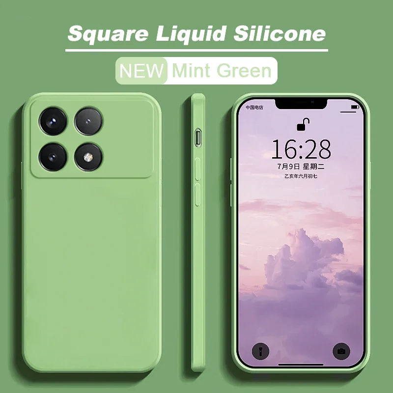 📱 Luxury Liquid Silicone Soft Case for Poco X6 / X6 Pro 5G – Shockproof Back Cover for Xiaomi Poco X6 Series