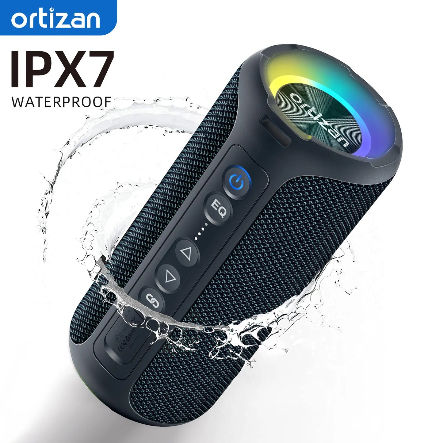 Ortizan 40W Outdoor Bluetooth Speaker – IPX7 Waterproof, 30 Hours Battery, Deep Bass, Bluetooth 5.3 for Travel & Shower