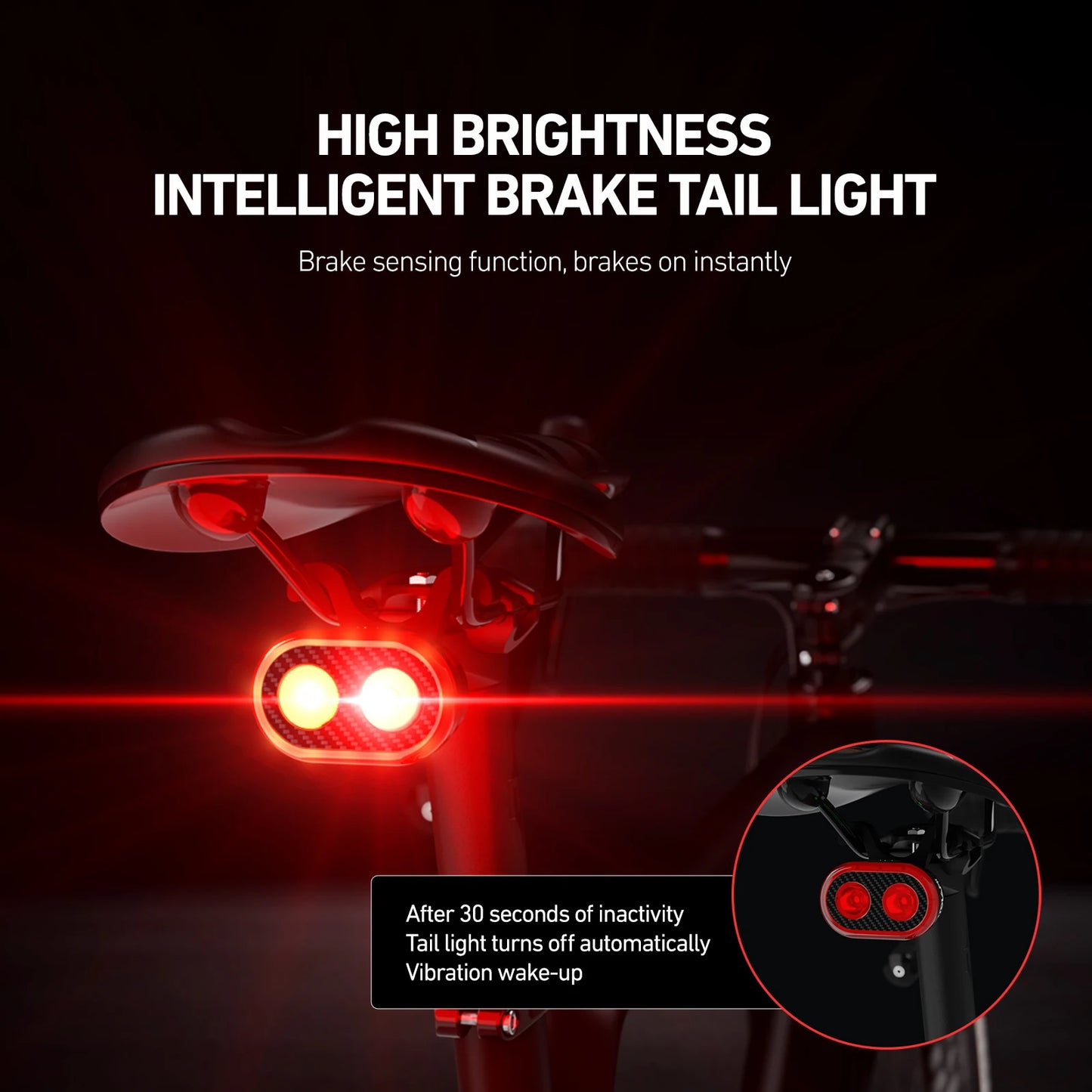 🚴♂️ CYCLAMI CY300T Smart Bicycle Front & Rear Brake Sensing Light – Waterproof MTB & Road Bike Accessory