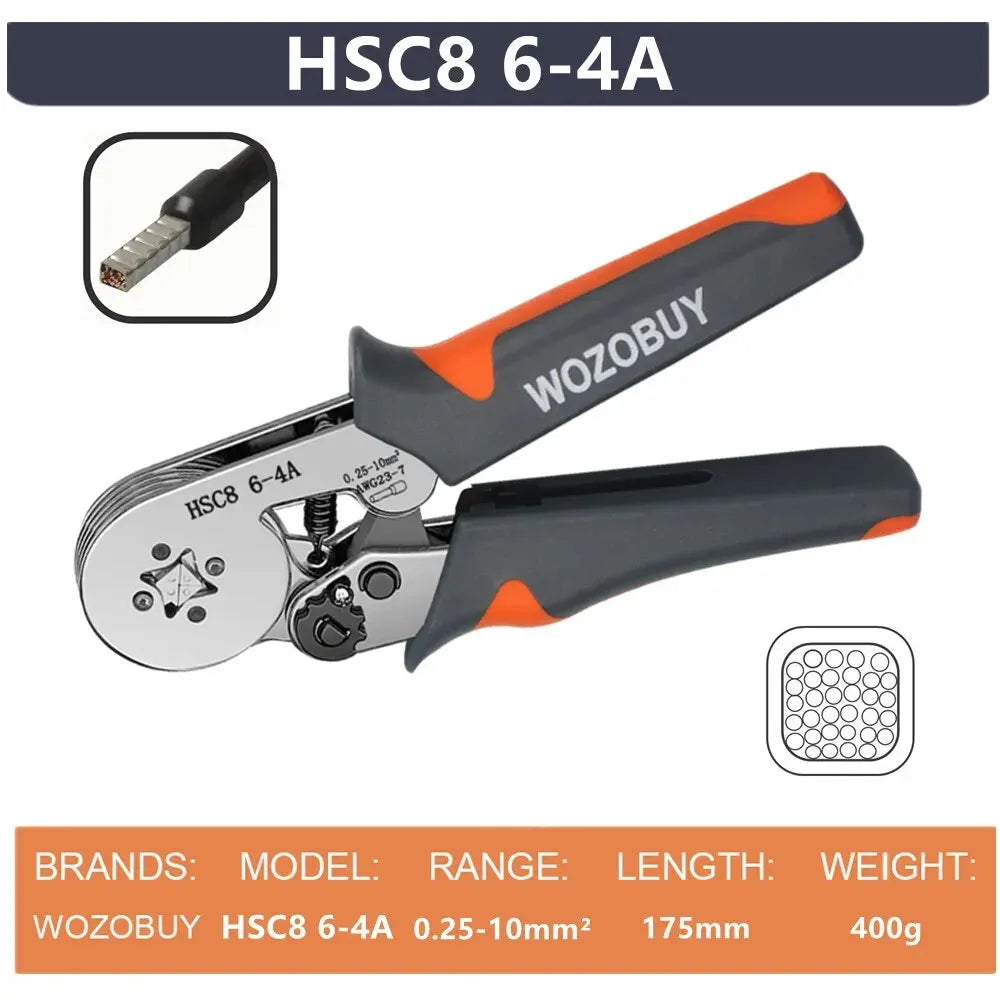 🔧 WOZOBUY Ferrule Crimping Tool Kit – HSC8 6-4 / HSC8 6-6A For 23–10 AWG | 0.25–6mm² Wires | Electricians & DIY Projects