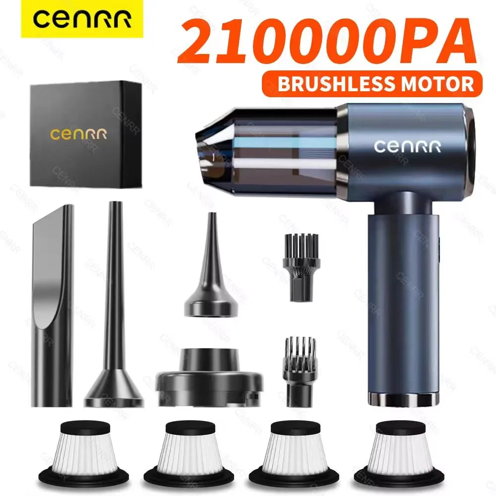 CENRR Mini Wireless Car Vacuum Cleaner – 21000PA Powerful Handheld Portable Cleaner for Car & Home