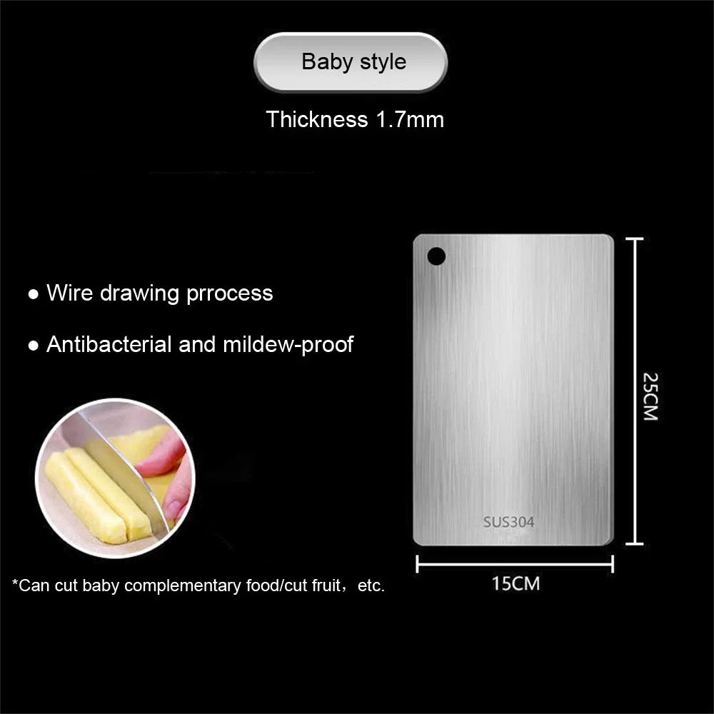 🔪 Stainless Steel Double-Sided Cutting Board – Thickened Kitchen Chopping Board for Kneading Dough, Slicing & Food Prep